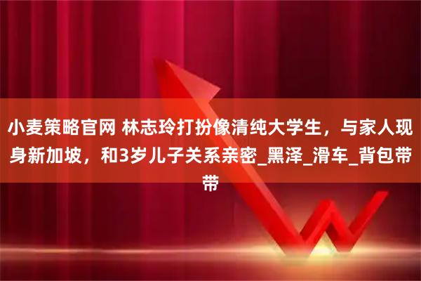 小麦策略官网 林志玲打扮像清纯大学生，与家人现身新加坡，和3岁儿子关系亲密_黑泽_滑车_背包带